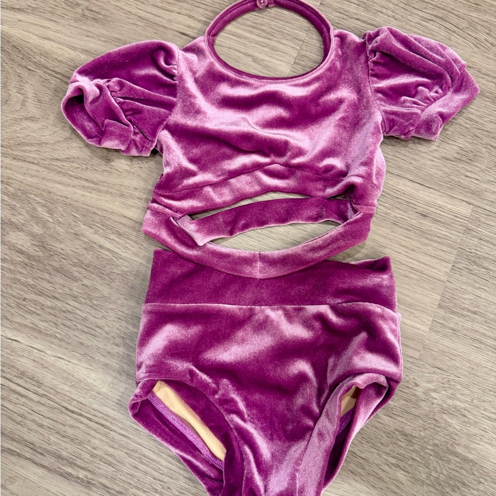 Evie’s Closet- CS - purple velvet leotard